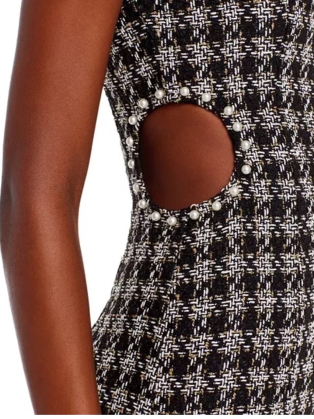 AQUA Tweed Cutout Mini Dress NWT